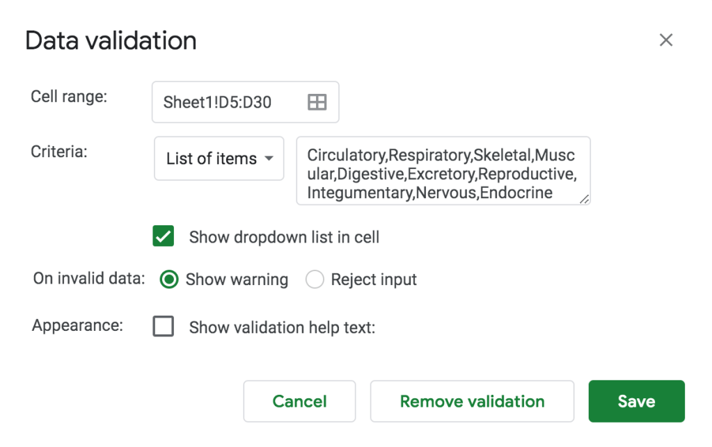 data validation drop down many google sheets education teacher